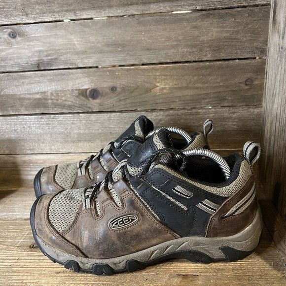 Mens Keen Steens Vent Brown Leather Outdoor Hiking Shoes Sneakers Size 8.5 M GUC - Picture 2 of 10